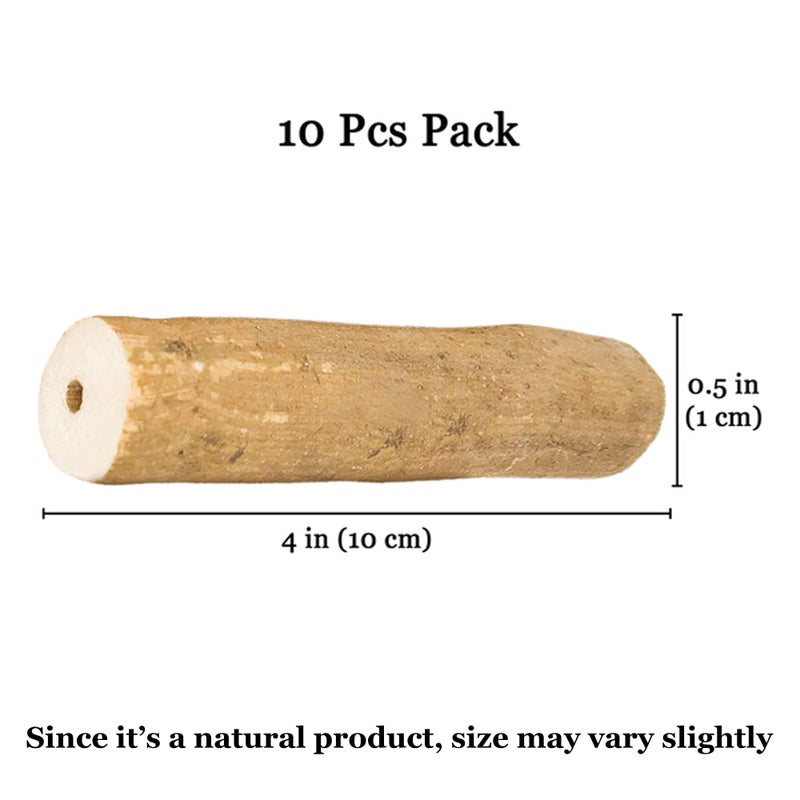 Meric CoCoo Bark Sola Sticks with Skin for Parrots, Cockatiel Chew Forage Toy, Round Wood Foot Exercisers for Budgie, Conures, Beak, and Nails Groomer, Keeps Small Birds Calm, and Physically Fit, 10 Pcs - Image 3